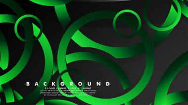 Parlak fantezi yeşil siyah daireler ile soyut metal vektör arka plan