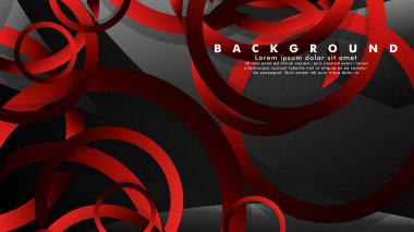 Lüks parlak kırmızı koyu halkalar ile soyut metal vektör arka plan