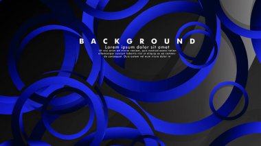 Parlak fantezi mavi siyah daireler ile soyut metal vektör arka plan