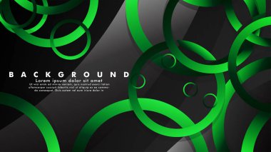 Parlak fantezi yeşil siyah daireler ile soyut metal vektör arka plan