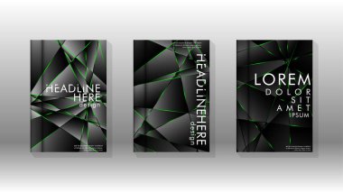 Arka plan kapağı tasarımı lüks çokgen desenler.yeşil üçgen çizgi