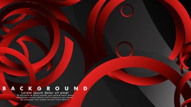 Lüks parlak kırmızı koyu halkalar ile soyut metal vektör arka plan