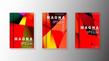 Degradeler ve saydamlık ile geometrik illüstrasyon tarzı. kitap kapağı tasarımı