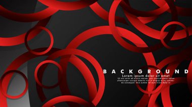 Lüks parlak kırmızı koyu halkalar ile soyut metal vektör arka plan