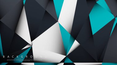 Vektör Arka Plan Üçgen Mozaik mavi, gri ve beyaz bir arada. Degradeler ve saydamlık ile geometrik illüstrasyon tarzı.