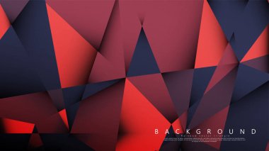 Koyu kırmızı bir arada vektör üçgen arka plan. Degradeler ve saydamlık ile geometrik illüstrasyon tarzı.