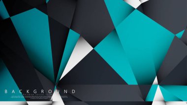 Vektör Arka Plan Üçgen Mozaik mavi, gri ve beyaz bir arada. Degradeler ve saydamlık ile geometrik illüstrasyon tarzı.