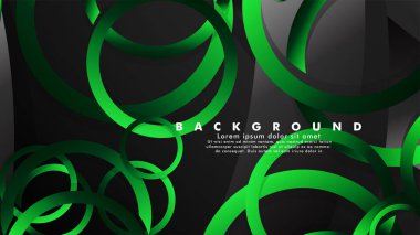 Parlak fantezi yeşil siyah daireler ile soyut metal vektör arka plan