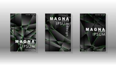 Arka plan kapağı tasarımı lüks çokgen desenler.yeşil üçgen çizgi