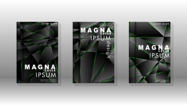 Arka plan kapağı tasarımı lüks çokgen desenler.yeşil üçgen çizgi