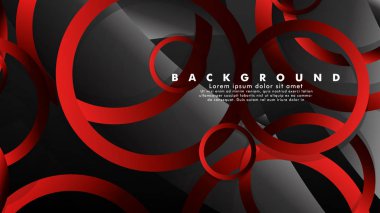 Lüks parlak kırmızı koyu halkalar ile soyut metal vektör arka plan