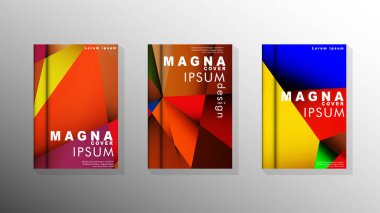 Degradeler ve saydamlık ile geometrik illüstrasyon tarzı. kitap kapağı tasarımı