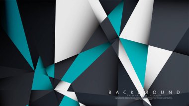 Vektör Arka Plan Üçgen Mozaik mavi, gri ve beyaz bir arada. Degradeler ve saydamlık ile geometrik illüstrasyon tarzı.