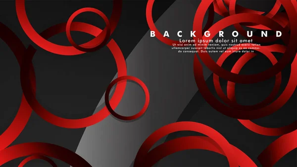 Fond vectoriel métallique abstrait avec des cernes rouges brillants luxueux — Image vectorielle