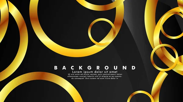 Abstract metal vector background with luxurious shiny gold circles — Stock Vector