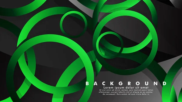 Abstrakte Metall-Vektor Hintergrund mit glänzenden Phantasie grün schwarzen Kreisen — Stockvektor