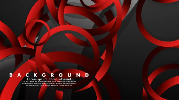 Fond vectoriel métallique abstrait avec des cernes rouges brillants luxueux — Image vectorielle