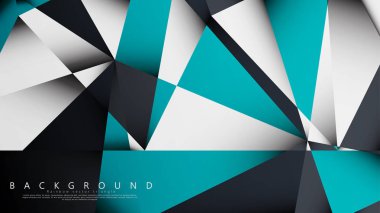 Vektör Arka Plan Üçgen Mozaik mavi, gri ve beyaz bir arada. Degradeler ve saydamlık ile geometrik illüstrasyon tarzı.
