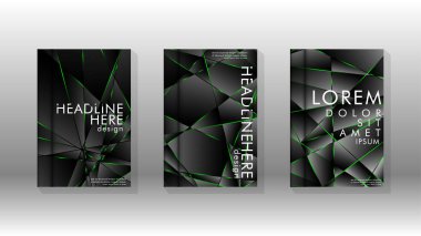 Arka plan kapağı tasarımı lüks çokgen desenler.yeşil üçgen çizgi