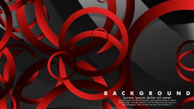 Lüks parlak kırmızı koyu halkalar ile soyut metal vektör arka plan