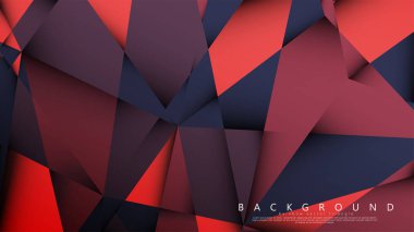 Koyu kırmızı bir arada vektör üçgen arka plan. Degradeler ve saydamlık ile geometrik illüstrasyon tarzı.