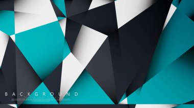 Vektör Arka Plan Üçgen Mozaik mavi, gri ve beyaz bir arada. Degradeler ve saydamlık ile geometrik illüstrasyon tarzı.