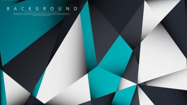 Vektör Arka Plan Üçgen Mozaik mavi, gri ve beyaz bir arada. Degradeler ve saydamlık ile geometrik illüstrasyon tarzı.