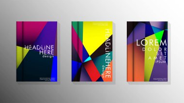 Degradeler ve saydamlık ile geometrik illüstrasyon tarzı. kitap kapağı tasarımı