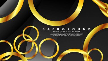 Lüks parlak altın daireler ile soyut metal vektör arka plan