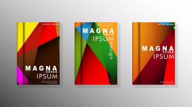 Degradeler ve saydamlık ile geometrik illüstrasyon tarzı. kitap kapağı tasarımı