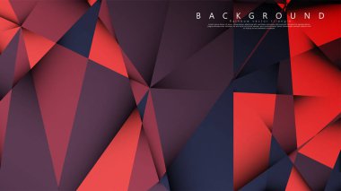 Koyu kırmızı bir arada vektör üçgen arka plan. Degradeler ve saydamlık ile geometrik illüstrasyon tarzı.