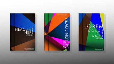 Degradeler ve saydamlık ile geometrik illüstrasyon tarzı. kitap kapağı tasarımı