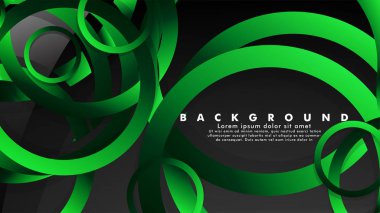 Parlak fantezi yeşil siyah daireler ile soyut metal vektör arka plan