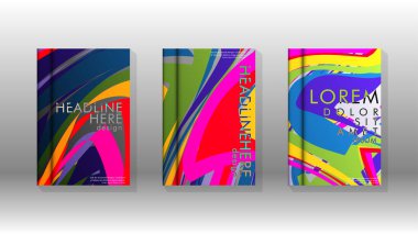 Dalga elemanları ile soyut kapak. kitap tasarım konsepti. Fütüristik iş düzeni. Dijital poster şablonu. Tasarım Vektörü - eps10