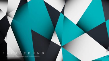 Vektör Arka Plan Üçgen Mozaik mavi, gri ve beyaz bir arada. Degradeler ve saydamlık ile geometrik illüstrasyon tarzı.