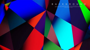 Açık Çok Renkli Gökkuşağı vektör arka plan mozaik üçgen. Degradeler ve saydamlık ile geometrik illüstrasyon tarzı. Üçgen desen tasarımı