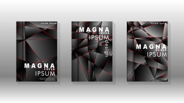 Kapak tasarım deseninin arka planı. Kırmızı üçgen çizgisi. Vektör ön sayfa yazı tipi