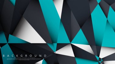 Vektör Arka Plan Üçgen Mozaik mavi, gri ve beyaz bir arada. Degradeler ve saydamlık ile geometrik illüstrasyon tarzı.