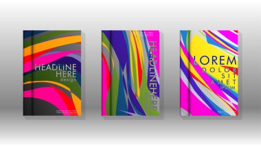 Dalga elemanları ile soyut kapak. kitap tasarım konsepti. Fütüristik iş düzeni. Dijital poster şablonu. Tasarım Vektörü - eps10