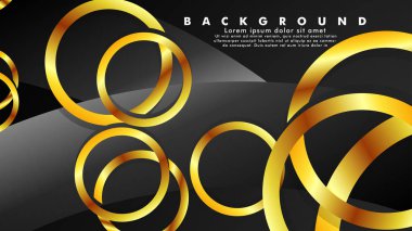 Lüks parlak altın daireler ile soyut metal vektör arka plan