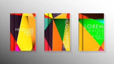 Degradeler ve saydamlık ile geometrik illüstrasyon tarzı. kitap kapağı tasarımı