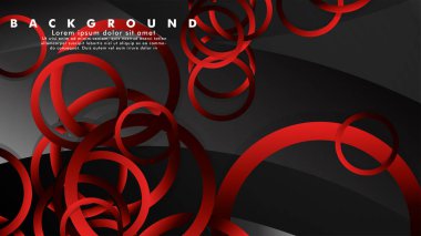 Lüks parlak kırmızı koyu halkalar ile soyut metal vektör arka plan