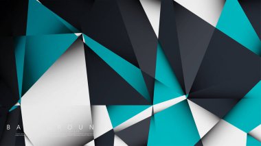 Vektör Arka Plan Üçgen Mozaik mavi, gri ve beyaz bir arada. Degradeler ve saydamlık ile geometrik illüstrasyon tarzı.