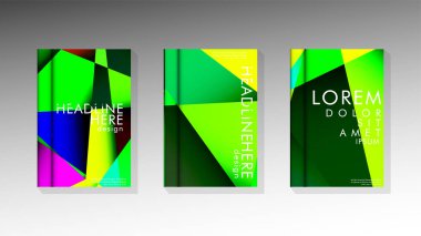 Degradeler ve saydamlık ile geometrik illüstrasyon tarzı. kitap kapağı tasarımı