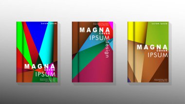 Degradeler ve saydamlık ile geometrik illüstrasyon tarzı. kitap kapağı tasarımı