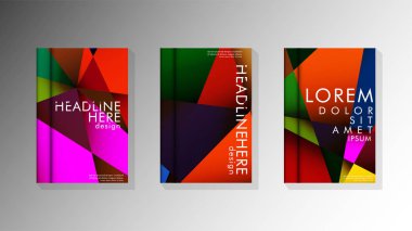 Degradeler ve saydamlık ile geometrik illüstrasyon tarzı. kitap kapağı tasarımı