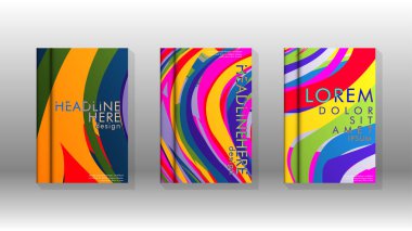 Dalga elemanları ile soyut kapak. kitap tasarım konsepti. Fütüristik iş düzeni. Dijital poster şablonu. Tasarım Vektörü - eps10