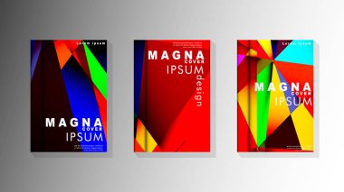 Degradeler ve saydamlık ile geometrik illüstrasyon tarzı. kitap kapağı tasarımı