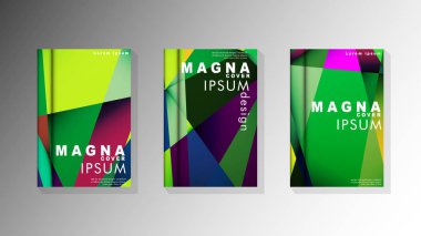 Degradeler ve saydamlık ile geometrik illüstrasyon tarzı. kitap kapağı tasarımı