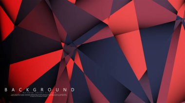 Koyu kırmızı bir arada vektör üçgen arka plan. Degradeler ve saydamlık ile geometrik illüstrasyon tarzı.